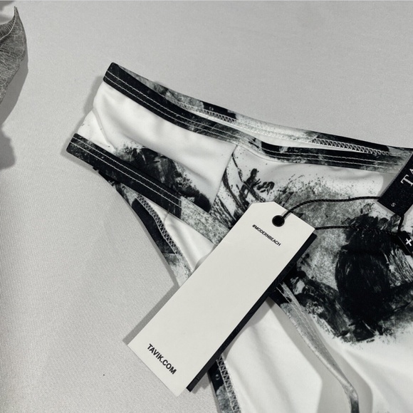 NWT Tavik [ Small ] Jayden Moderate Bikini Bottom in Smudge‎ Black White - Picture 3 of 10